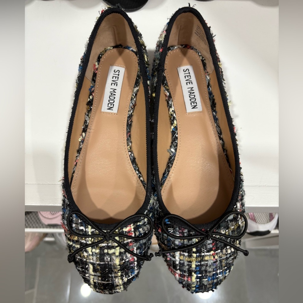 Steve Madden Cherish Multicolor Tweed Ballet Flats